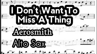 I Don't Want To Miss A Thing Alto Sax Aerosmith Sheet Music Backing Track Play Along Partitura