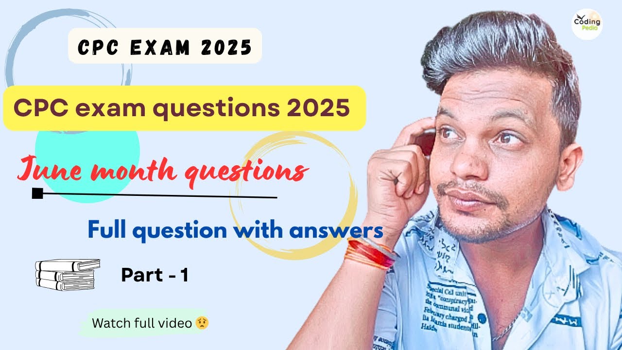 CPC exam 2025 ll June month question ll Part 1 #cpc #cpcexam #aapc #icd ...