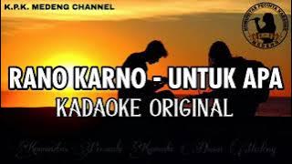 Rano Karno - Untuk Apa Karaoke Original