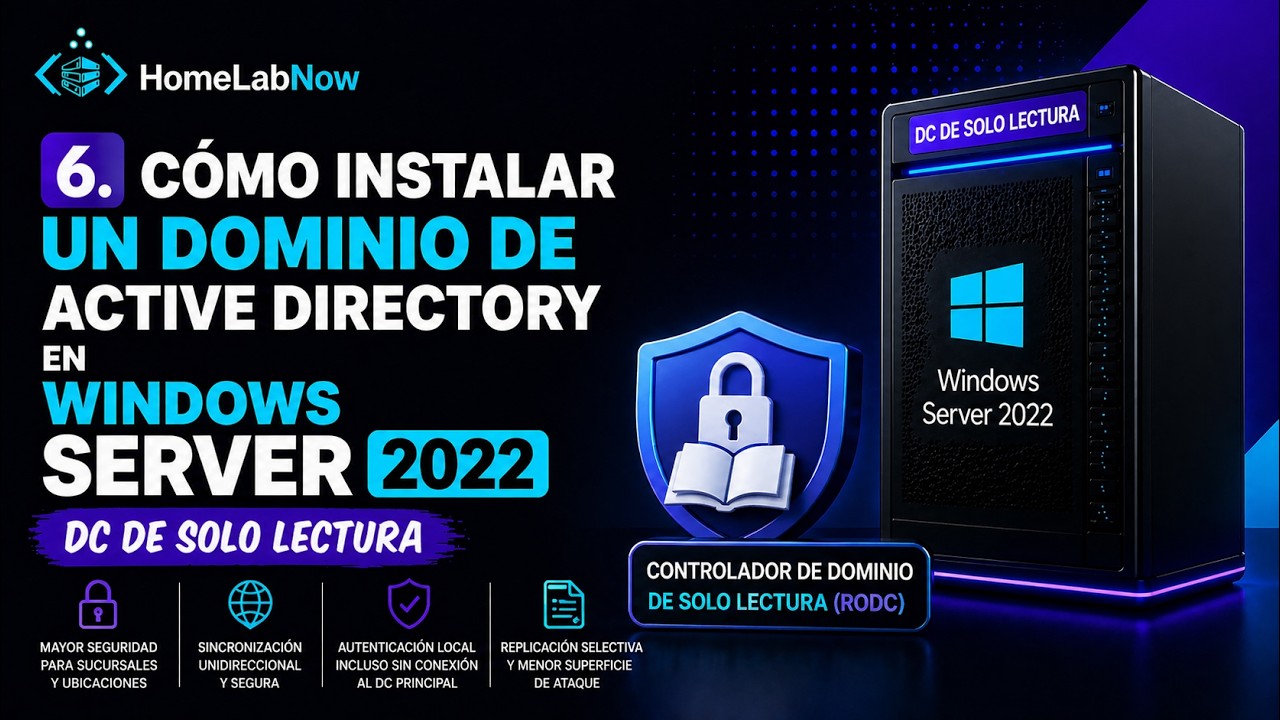6. Cómo instalar un dominio de Active Directory en Windows Server 2022: DC de Solo Lectura