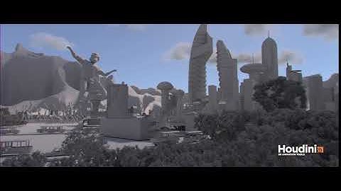 Houdini trees instances. Trees have grown with a space confiscation algorithm.