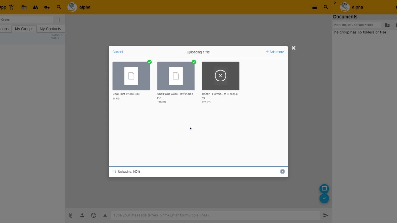 File Upload Chat Upload files to chatroom and file storage - YouTube