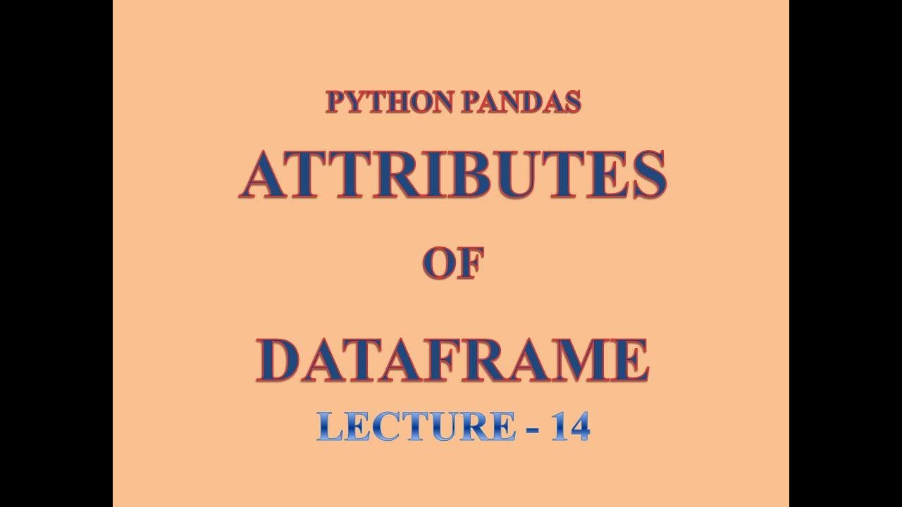 Python Pandas || Attributes of DataFrame || XII || INFORMATICS ...