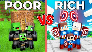 Mikey POOR vs JJ RICH SUPERHERO Family Challenge in Minecraft (Maizen)