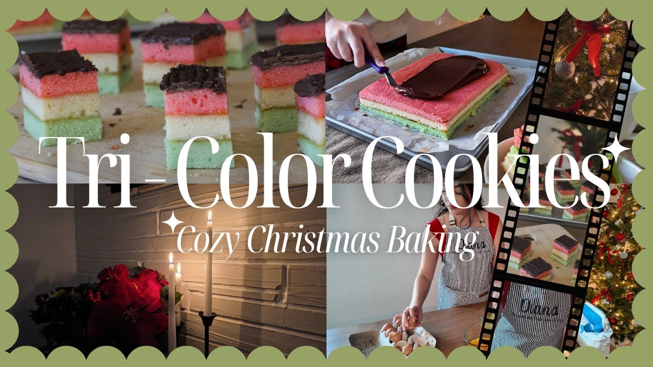 Cozy Christmas Baking | Tri Color Cookies (My Family’s Holiday Tradition - Full Recipe) ⭐