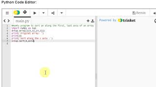 Python program to sort an along the first, last axis of an array Profile