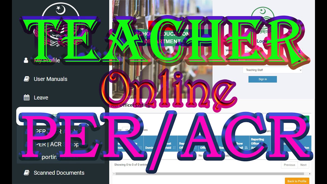 PER-ACR of Teaches Punjab | Online Submission In Professional & Proper way | through | SEDHR | HRMIS