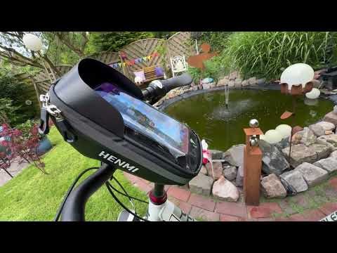 HENMI Bicycle Frame Bag IPX5 Waterproof Mobile Phone Case Bicycle with TPU unboxing and instructions