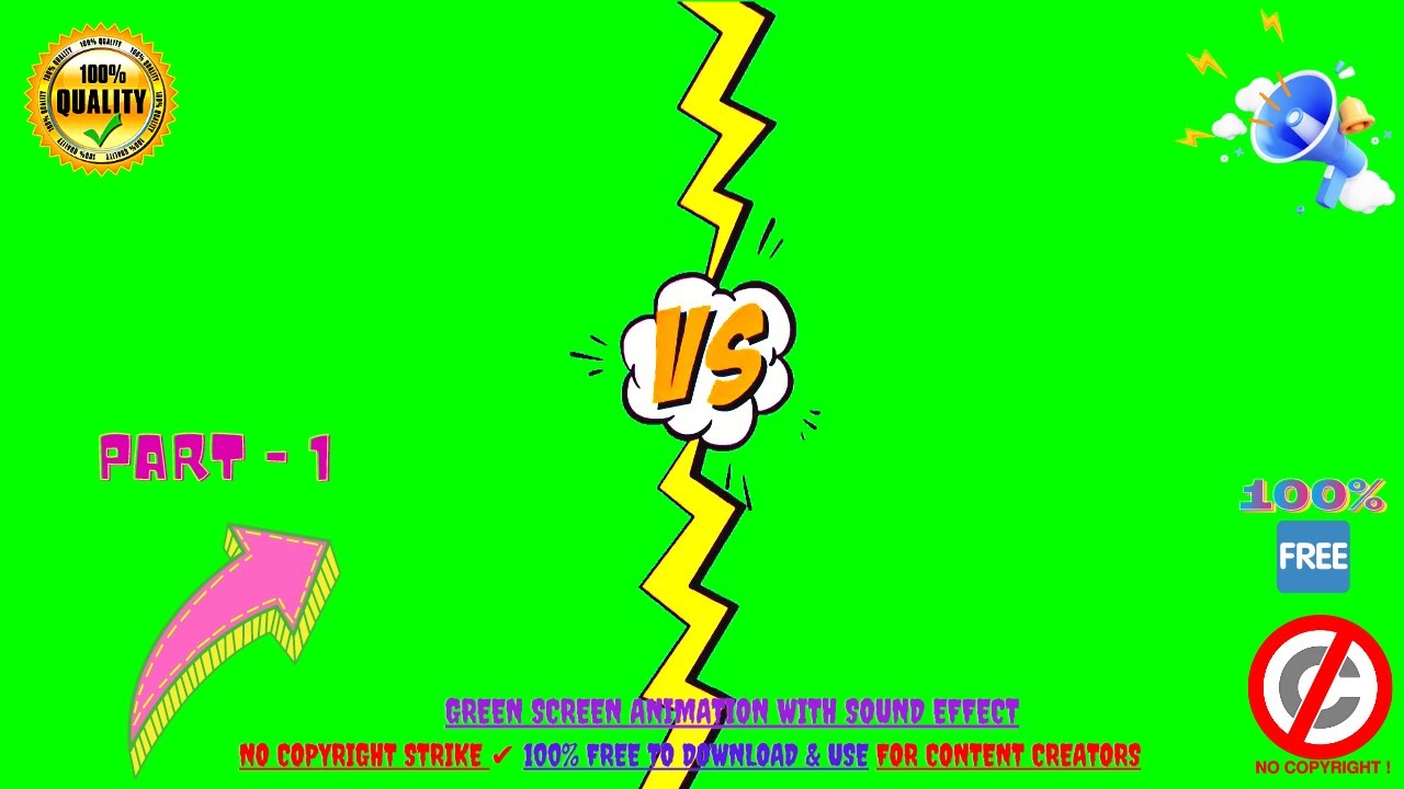 Versus(V/S)💥Animation Green Screen With Sound Effect🔊No Copyright Strike✔️100% Free to Use👍