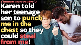 Karen Gets Her Son To Punch Me And Steal From Me! - Entitled People