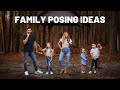 Family photoshoot posing ideas in the forest with canon eos r5  rf 85mm 12l behind the scenes pov
