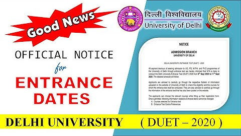 IGIPESS (DU) | NOTICE for Dates of Entrance Examination  | DUET | B.P.Ed./M.P.Ed./B.Sc.