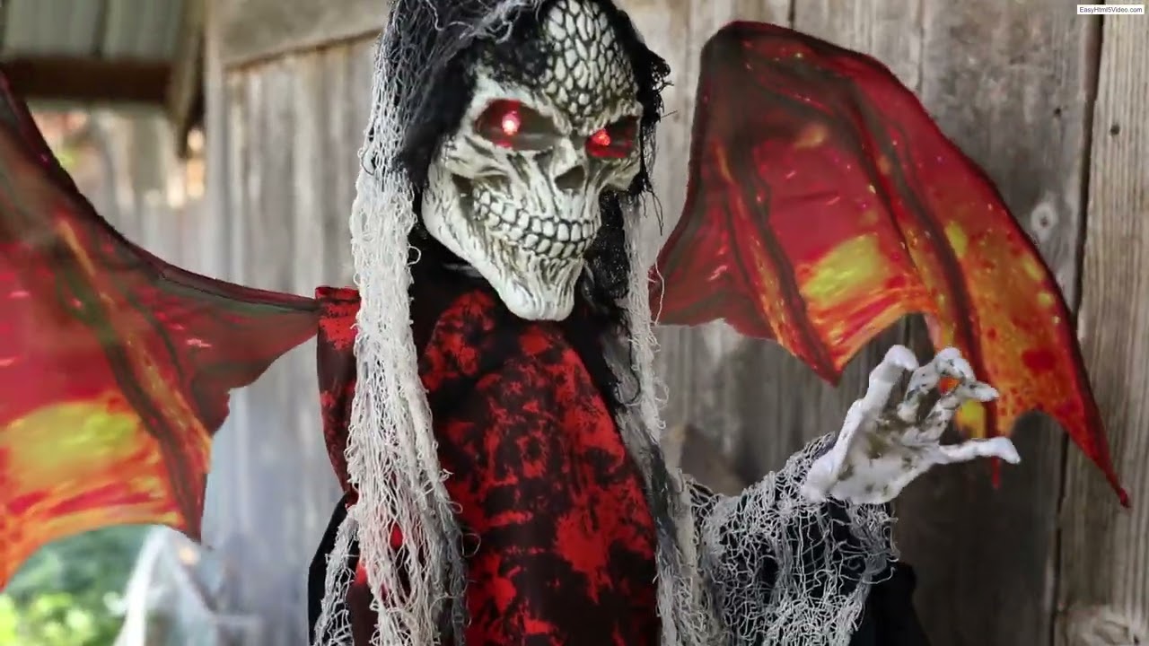5FT HANGING ANIMATED REAPER WITH WINGS