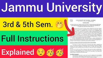 Online v/s Offline Exam || 3rd & 5th Sem. || All Instructions || Jammu University Latest Update