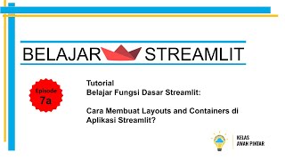 Belajar Streamlit [Dasar] - 07a - Cara Membuat Siderbar, Navigation bar di Aplikasi Streamlit