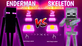 Minecraft Enderman Rap VS Minecraft Skeleton Rap - Tiles Hop EDM Rush! . Mono Plays