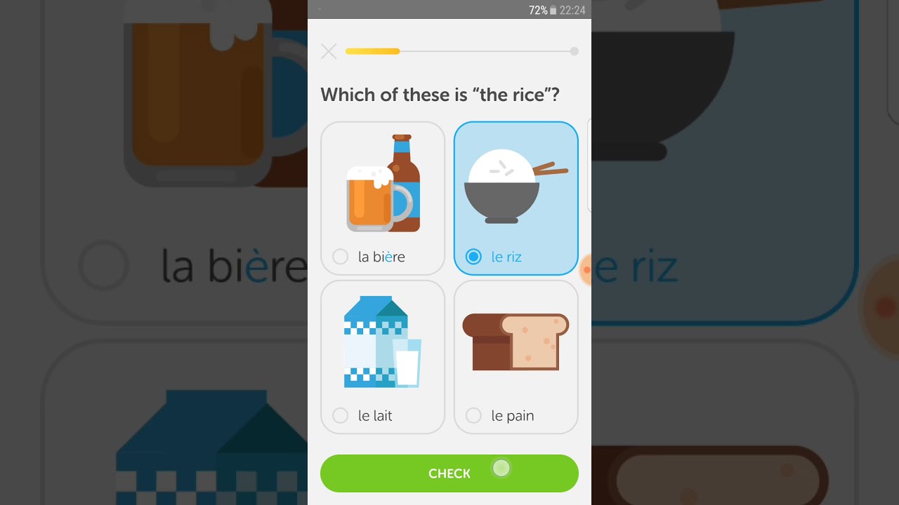 DUOLINGO (French) Food Lesson 3 of 7 YouTube