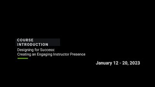 Teaching Presence Course Introduction