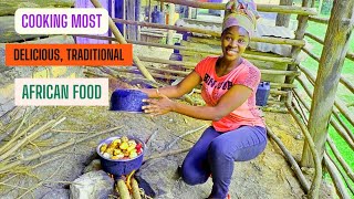 African Village Life\/\/Cooking Most Delicious Traditional Village Food For (Lunch)