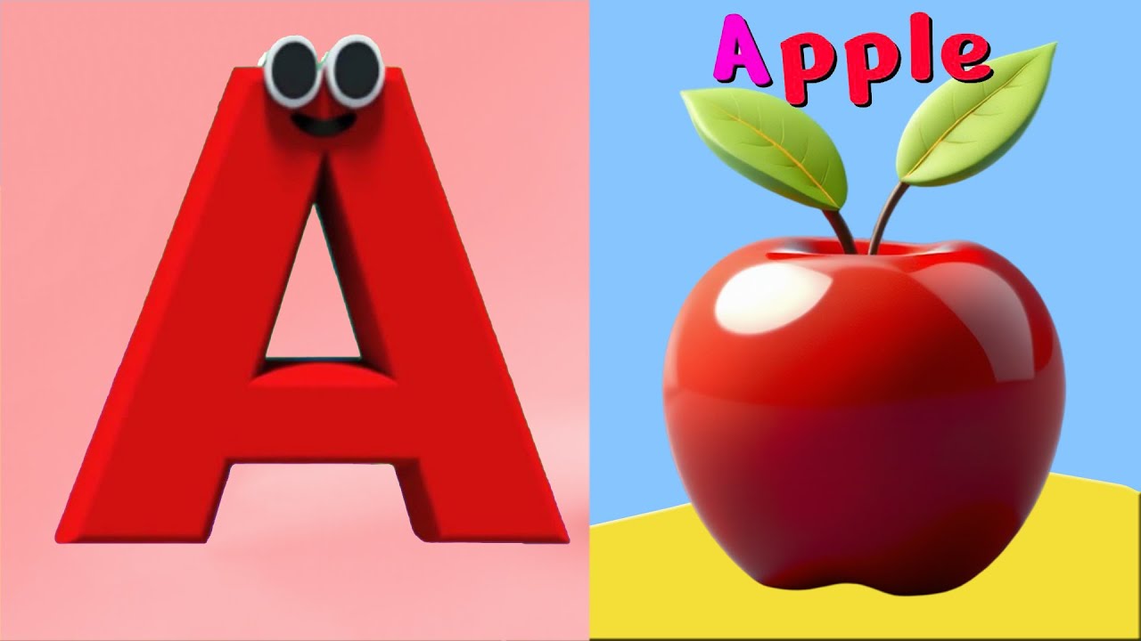 A for Apple, ABC Phonics Song - Toddler Learning Video Songs, Nursery ...