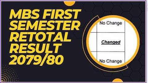 MBS First Semester Retotaling Result - 2079/80