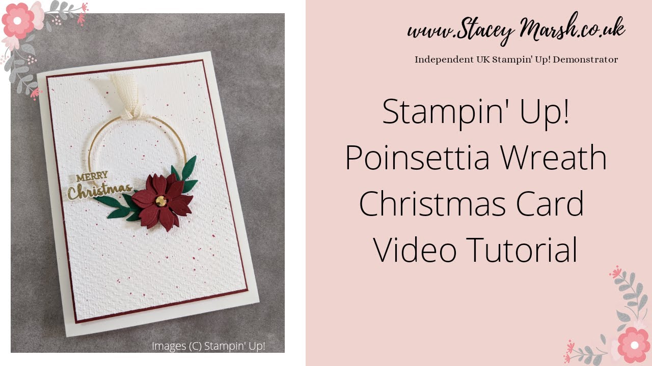 POINSETTIA WREATH CHRISTMAS CARD DESIGN - YouTube
