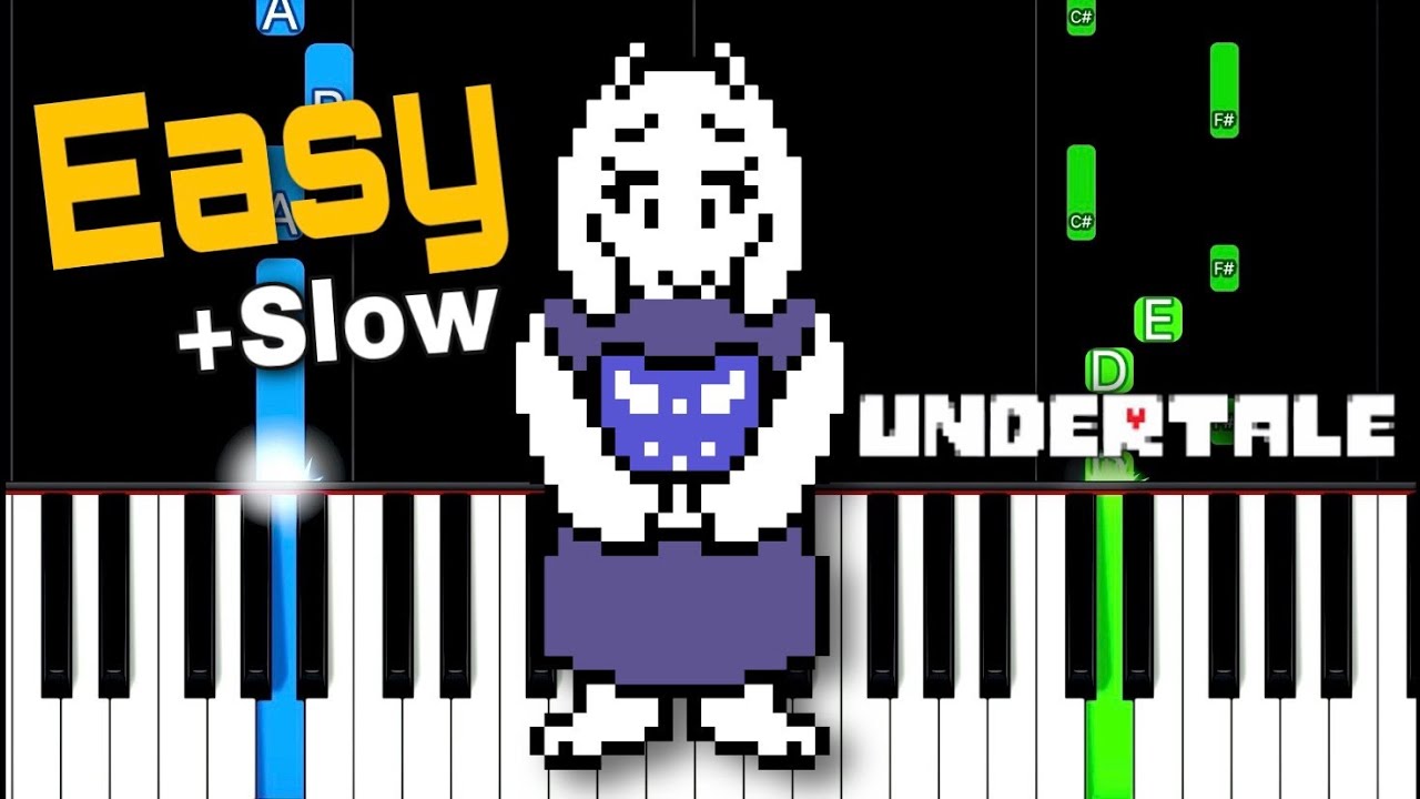Undertale OST 085 Fallen Down EASY SLOW Piano Tutorial YouTube