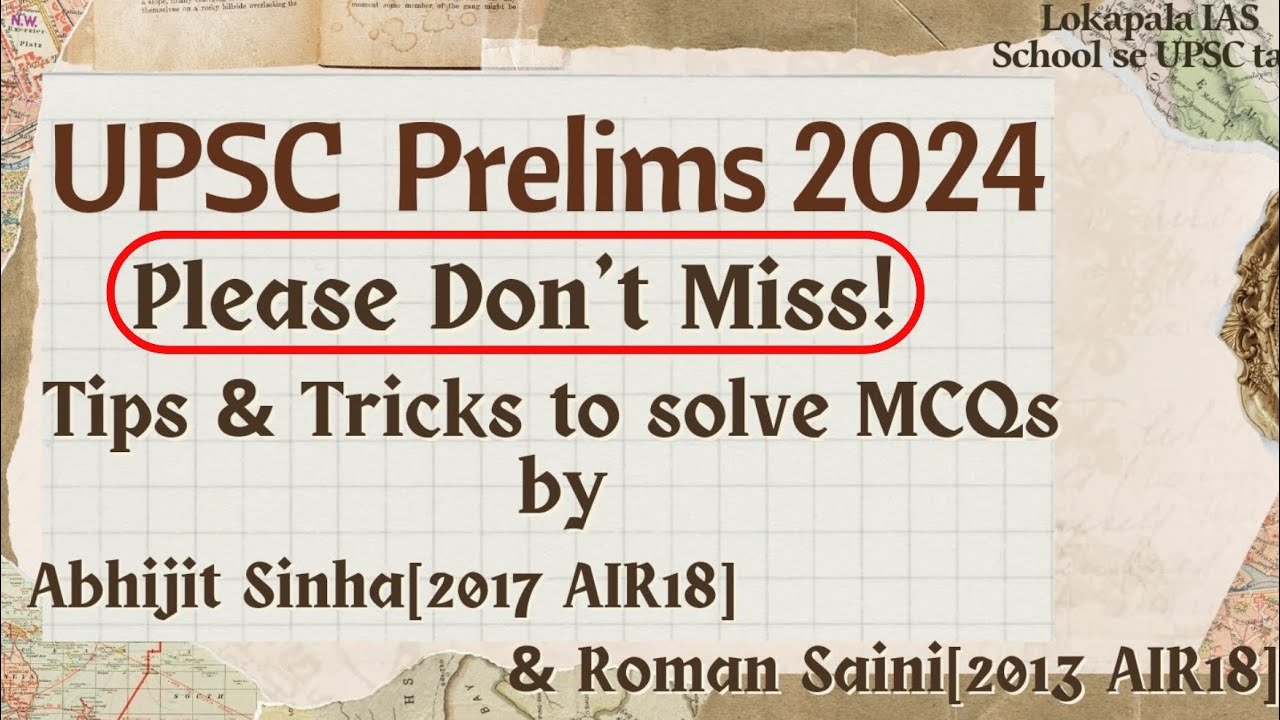 UPSC Prelims 2024 - Tips and Tricks to Solve MCQs! #upsc # ...