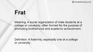 Frat Meaning