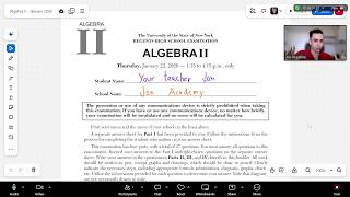 Regents January 2026 Algebra II - Algebraic Part 1🔢📐