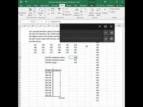 Creating a Grouped Frequency Table