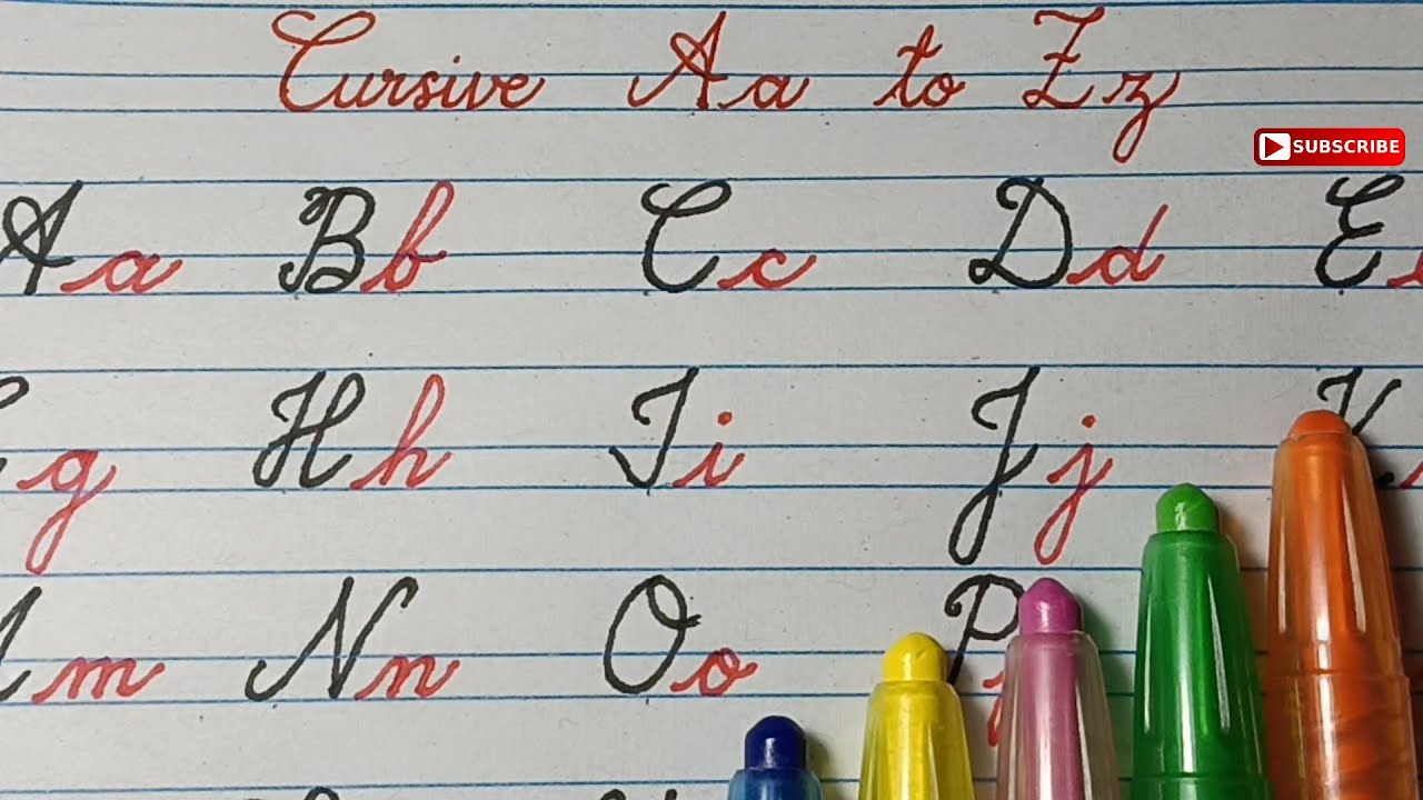 Cursive Writing a to z Capital & Small Letters Alphabets Practice abcd ...