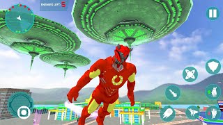 Flying Robot Hero  - Crime City Rescue Robot car Transform Games  _ android gameplay screenshot 1