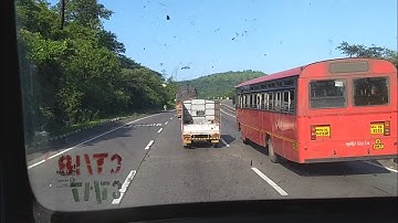 MSRTC Ordinary Leyland Bus Overtaking MSRTC Tata Hirkani on Mumbai Pune Expressway