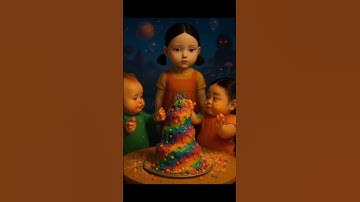 Epic Cake Fight with Squid Game Doll!🤯👻 #squidgame #shorts #funny