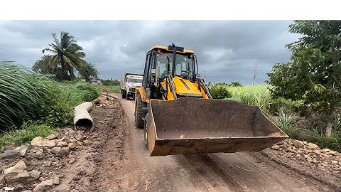 Jcb backhoe mud loading in tata 1618 tipper l Jcb mud loading tata tipper