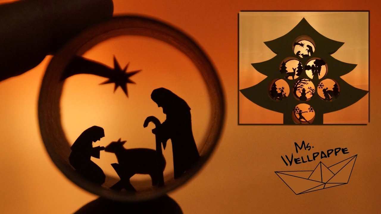 basteln zu Weihnachten mit Papier: Tannenbaum aus Klopapierrollen