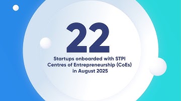 22 startups were onboarded with STPI CoEs in August 2025