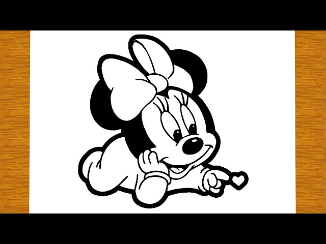 Baby Minnie Mouse Png  Cartoon Sketch Characters Drawing Transparent Png   Transparent Png Image  PNGitem