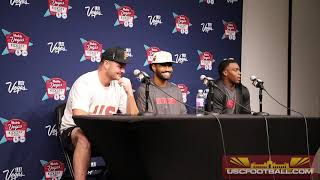 USC DB Akili Arnold, TE Lake McRee and RB Woody Marks talk 27-20 win over No. 13 LSU