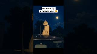 Cat on hunt at Night 🌙 Two moons in one frame 😺 Wolf in cat's body🐺 #cat #animals #videography #pets