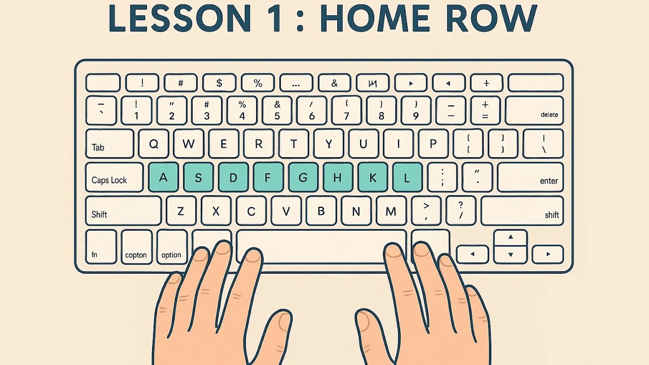 LESSON : 1 (New key : HOME ROW ) || Typing master course || Touch typing