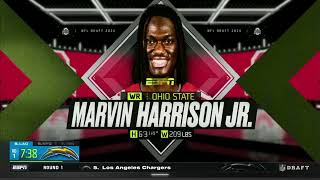The Arizona Cardinals Select Marvin Harrison Jr 4th Overall in the 2024 NFL Draft