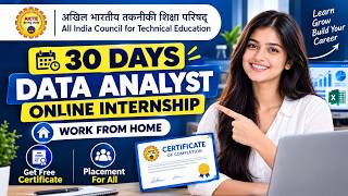 30-Day Online Data Analyst Internship 🔥 | Work From Home | Open For All