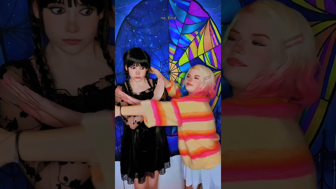 You need a HUG | Wednesday Addams & Enid Sinclair@nikkihatsunecosplay#cosplay