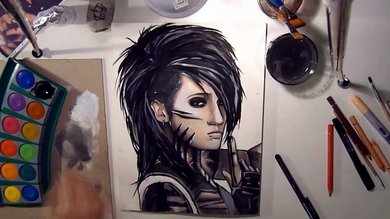 Ashley Purdy (Black Veil Brides) // tutorial watercolor drawing!