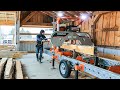 Sawing 2 cedar logs full speed sawmill sound norwood36 sawmill
