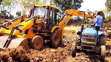 Jcb 3dx Backhoe Machine Loading Mud In Sonalika Di 42 RX Tractor | Jcb Machine | Jcp Video | Jcb Jcp