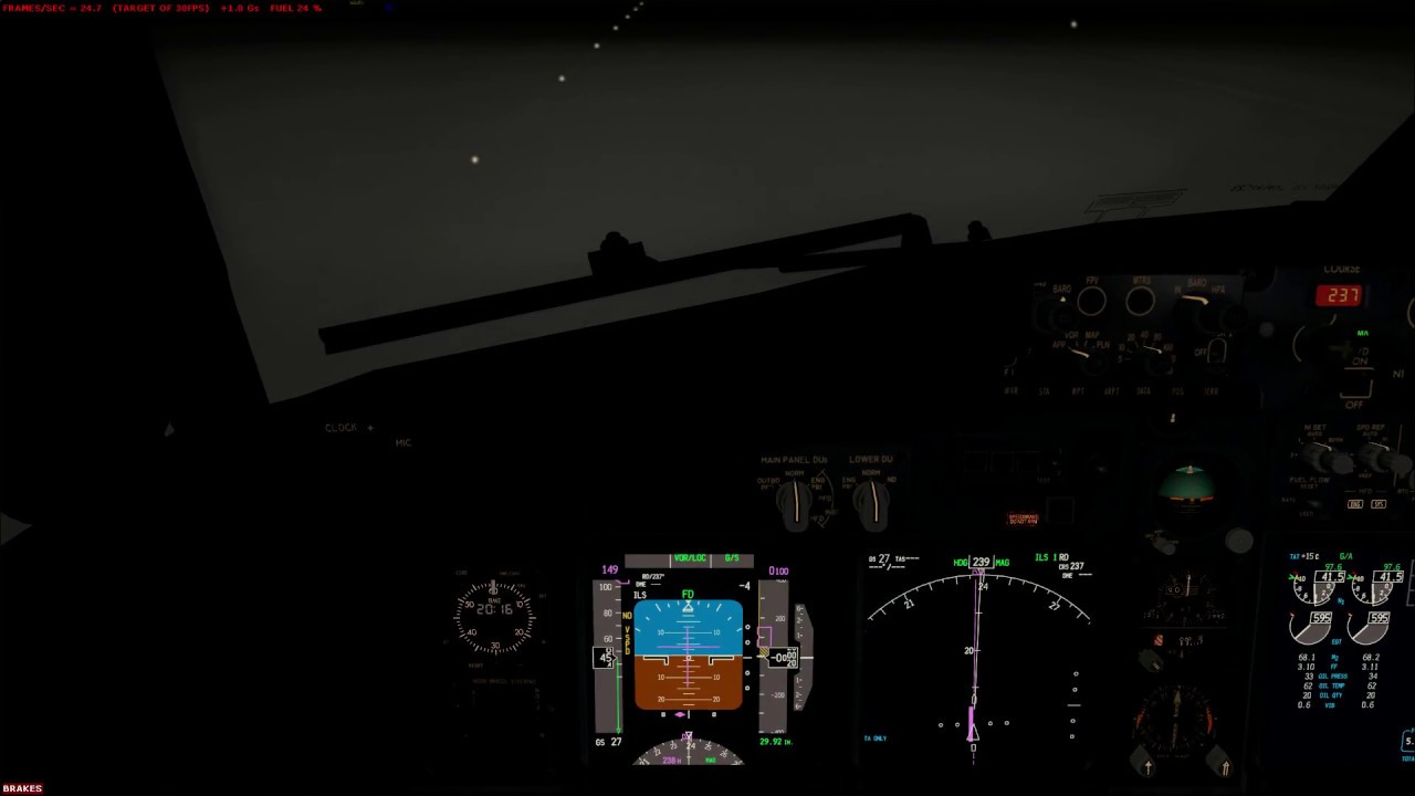 FSX PMDG 737 NGX ILS CAT III Manual Landing @ Night in Rotterdam EHRD ...
