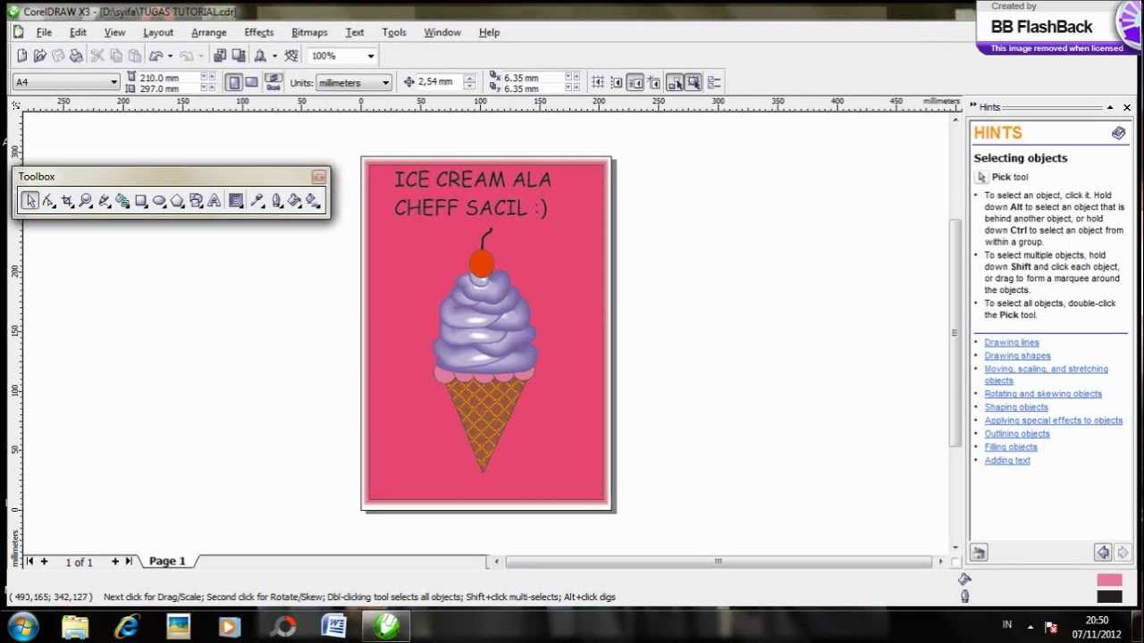 tutorial membuat produk menggunakan corel draw X3 